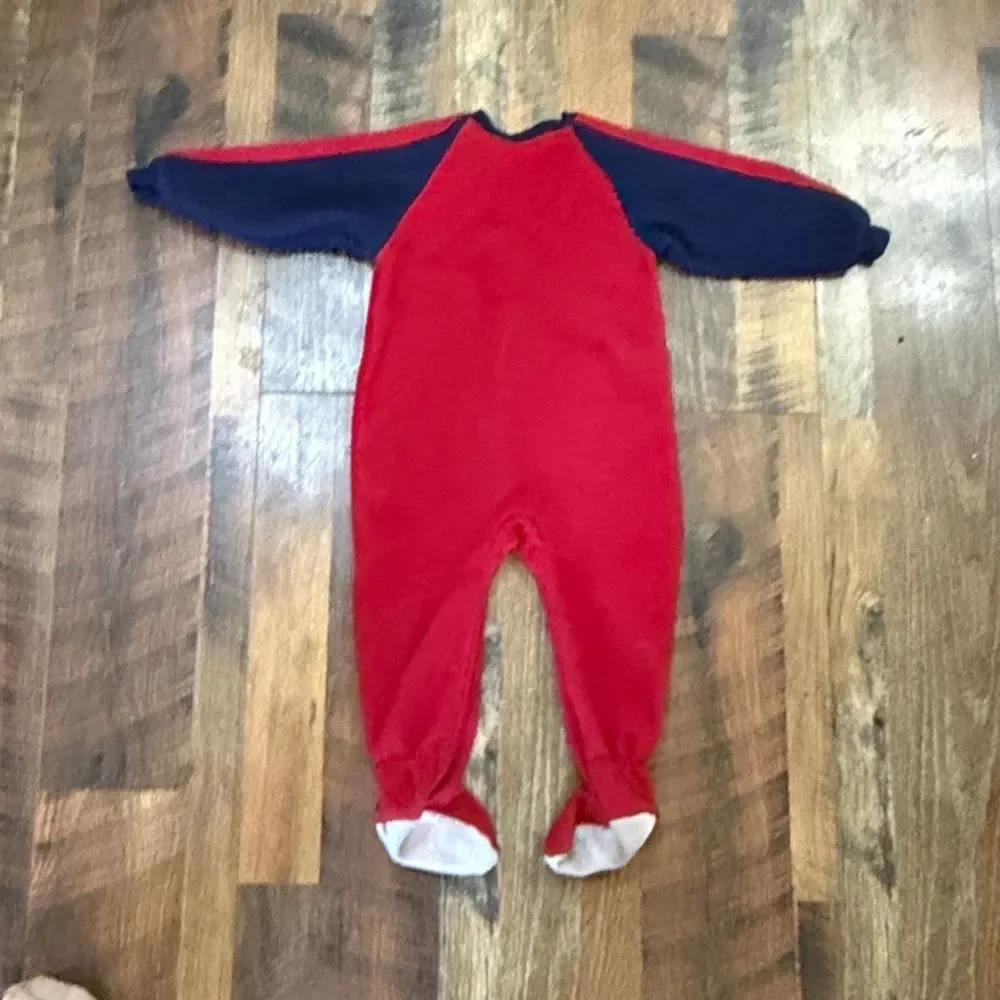 Vintage Absorba Red Toddler One Piece fuzzy